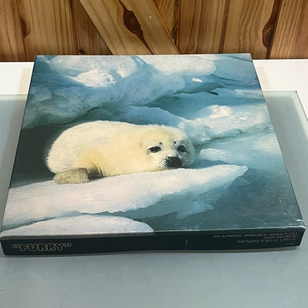 Vintage Springbok 500+ Piece Puzzle - "Furry" - Baby Seal/Animal Puzzle EUC